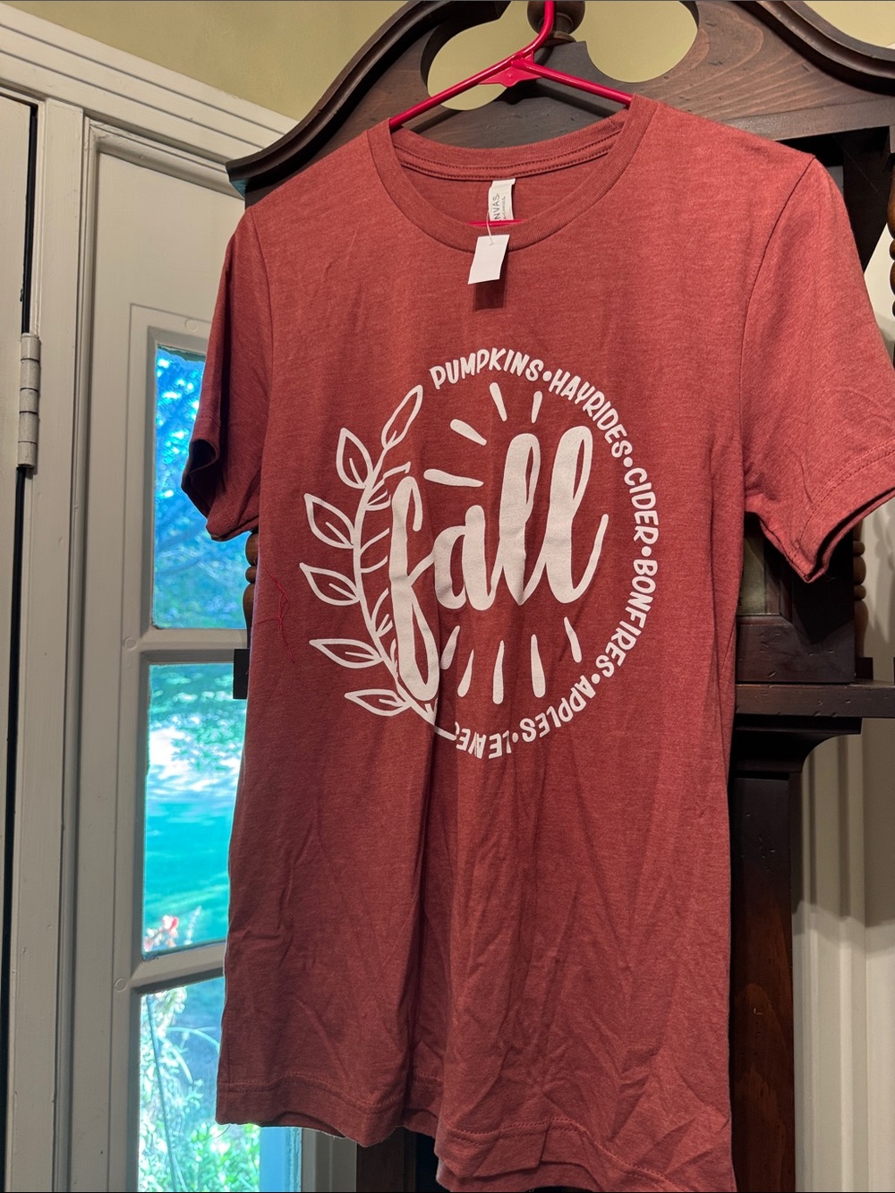 Women's Short Sleeve 'Fall' Graphic Tee - Rust